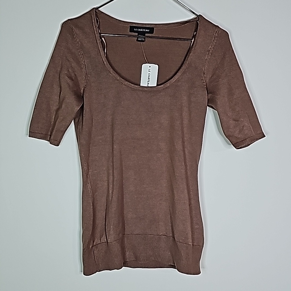 Le Chateau xxs brown short sleeve top